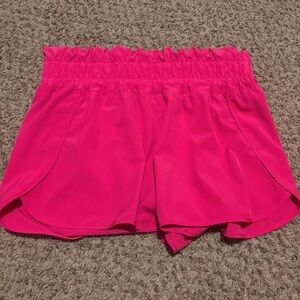 No Boundaries Hot Pink Ruffle Athletic Shorts